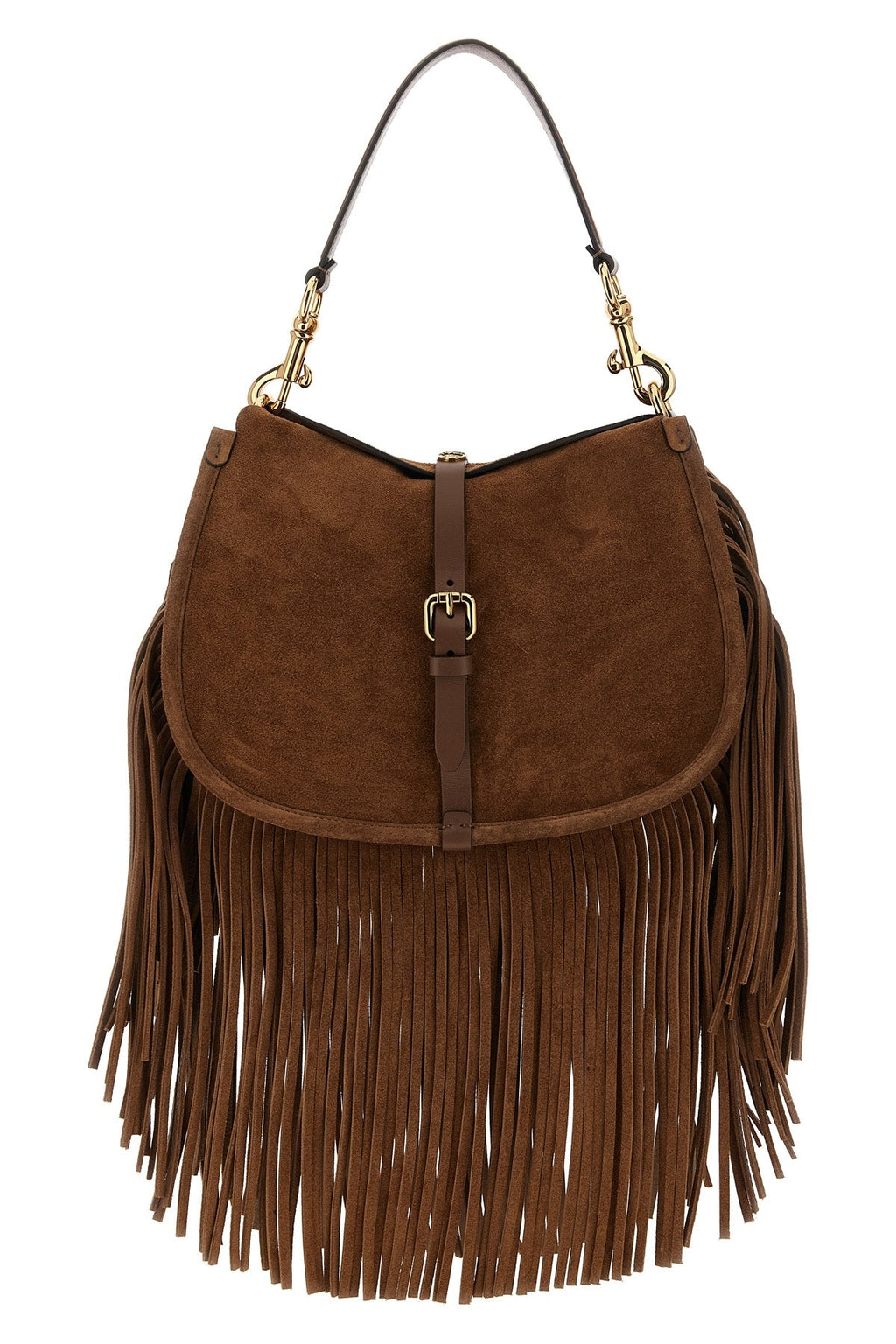ETRO Suede Shoulder Bag With Cascading Fringes