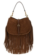 ETRO Suede Shoulder Bag With Cascading Fringes