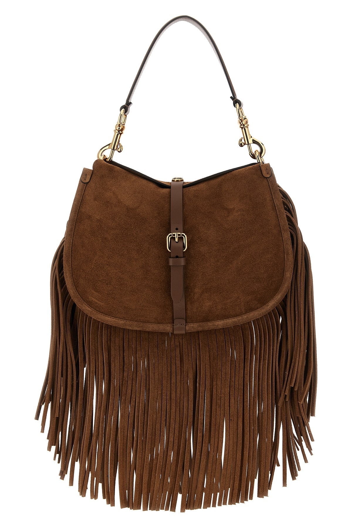 ETRO Suede Shoulder Bag With Cascading Fringes