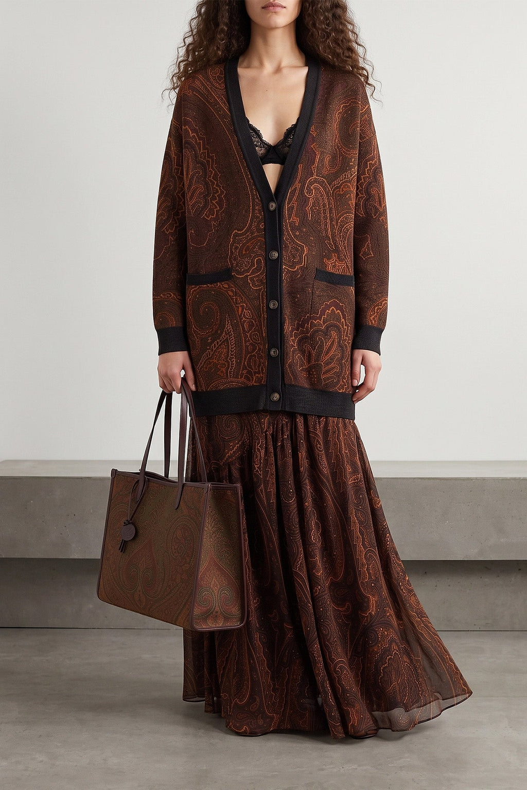 Etro Shopping Bag With Jacquard Paisley Motif