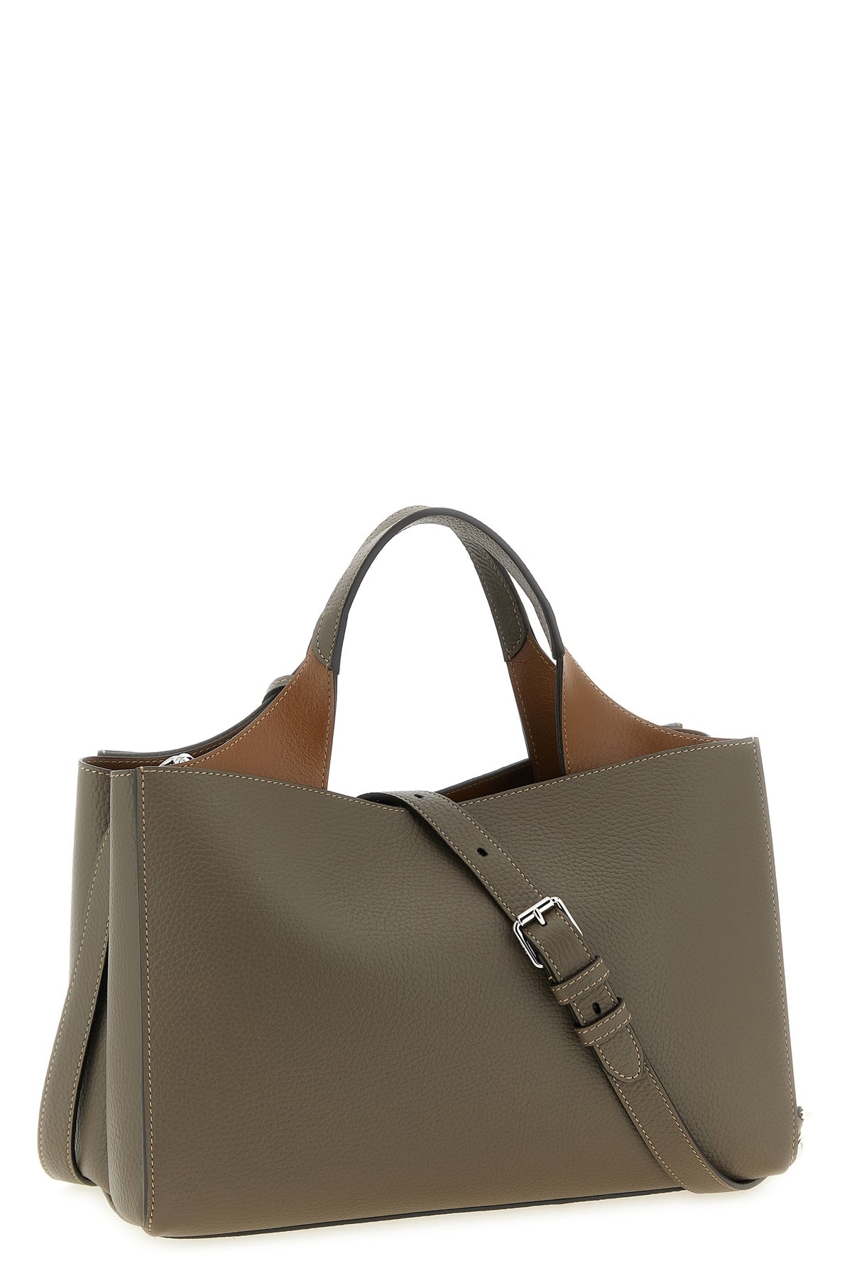 Small leather bucket bag