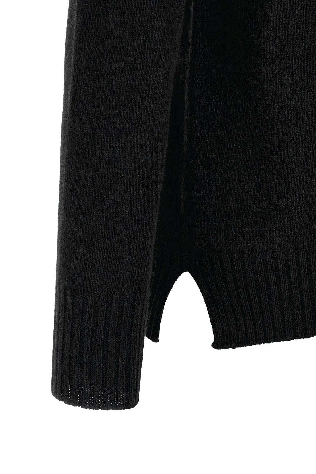 Crew-Neck Sweater with Side Slits
