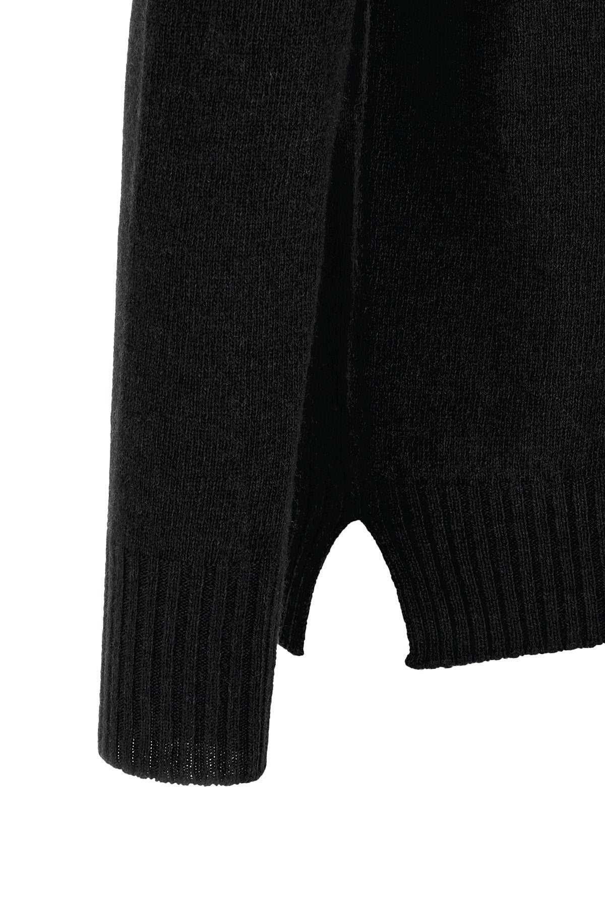 Crew-Neck Sweater with Side Slits