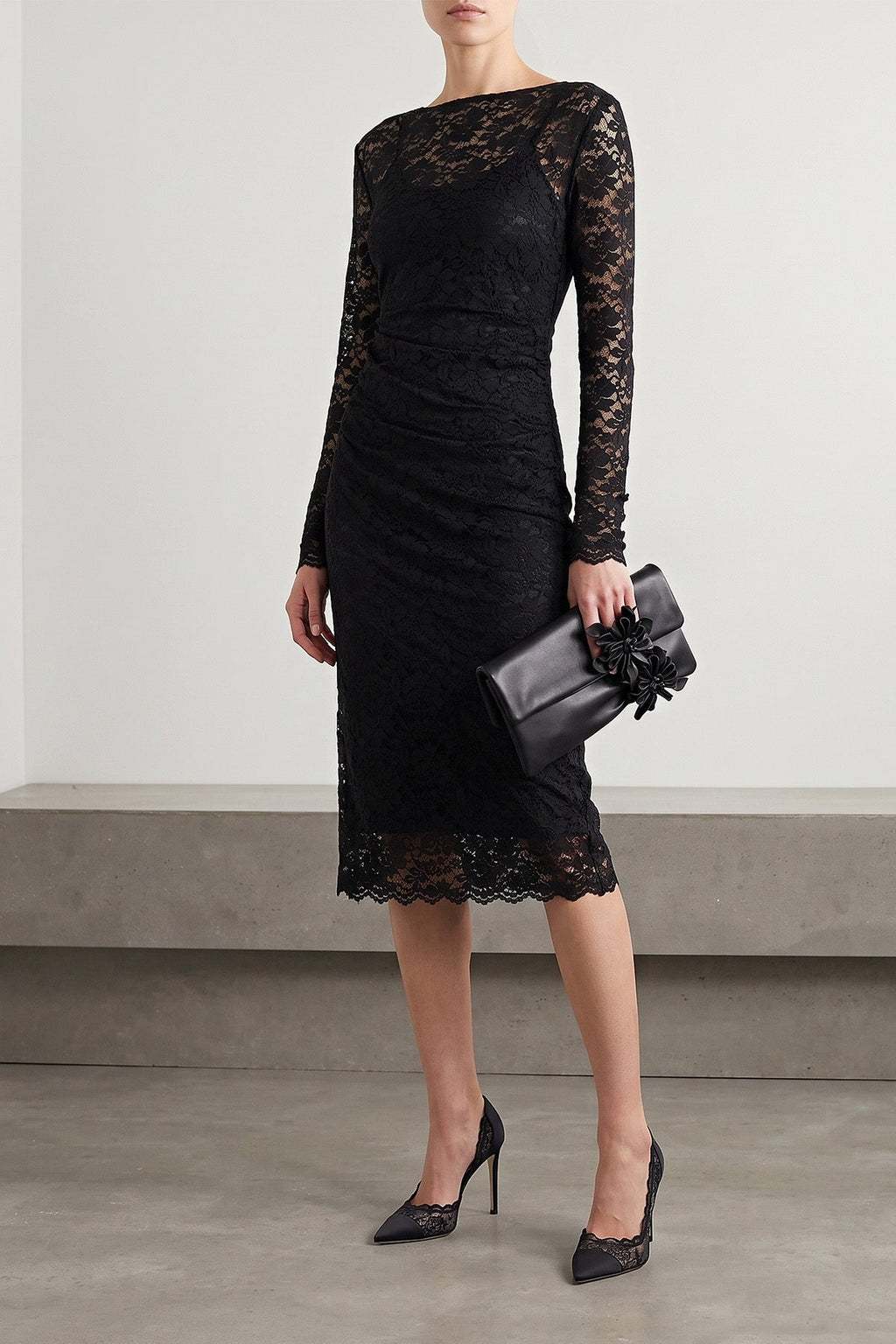 Jimmy Choo Zandra Leather Clutch With Floral Appliqué