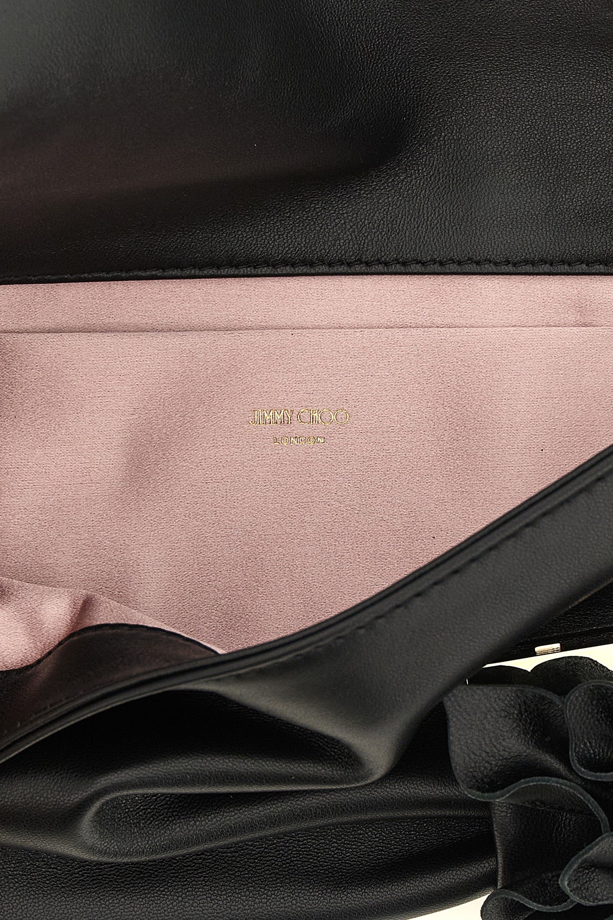 Jimmy Choo Zandra Leather Clutch With Floral Appliqué