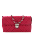 Tessuto Nylon Impuntura Flap Chain Bag Ibisco