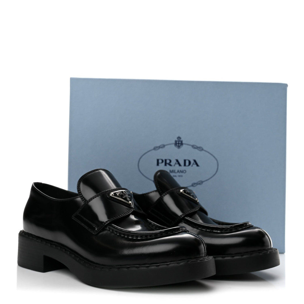 Spazzolato Metal Triangle 50mm Loafers 38 Black