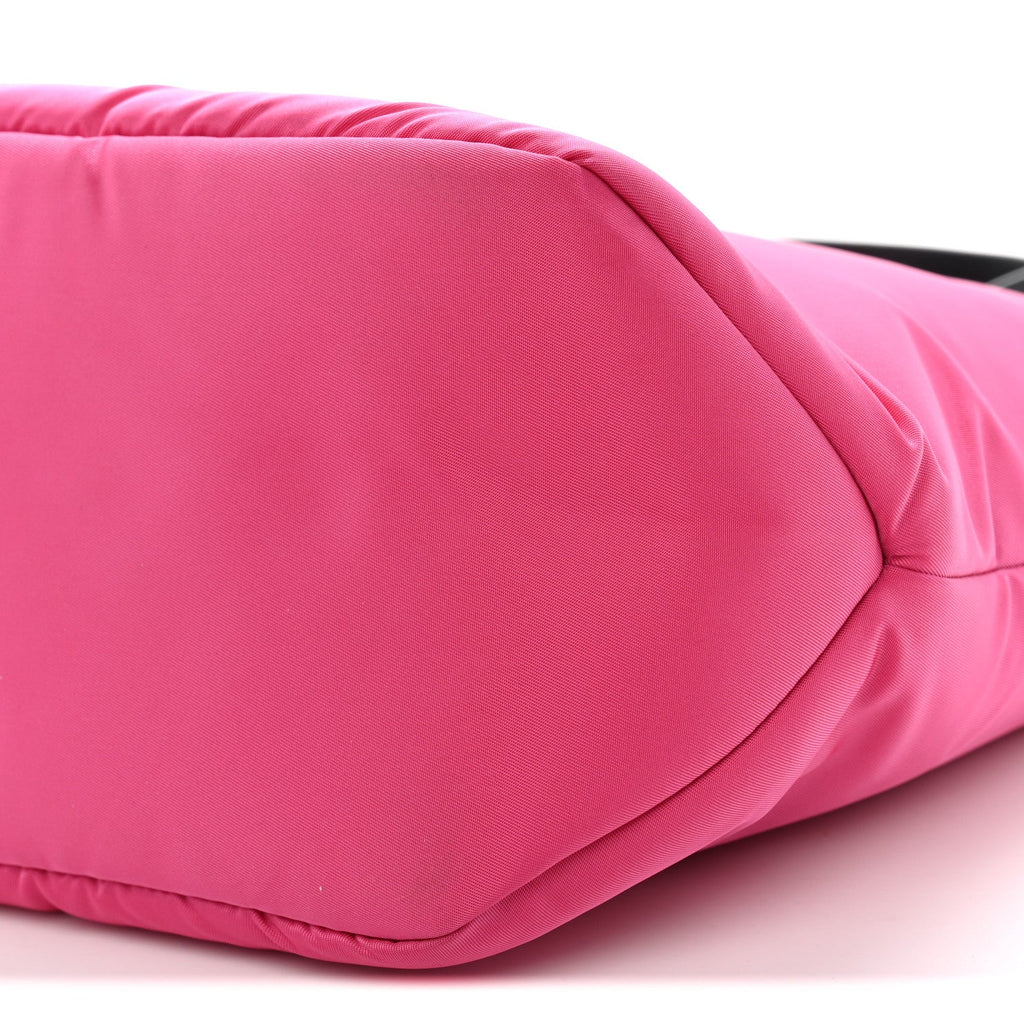 Tessuto Nylon Soft Padded Shopping Tote Fuxia