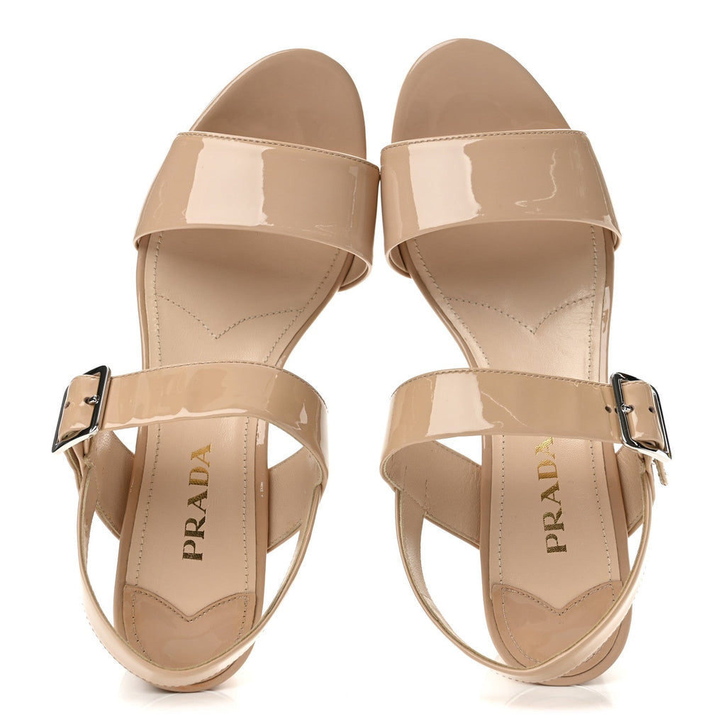 Patent Platform Sandals 39 Cipria