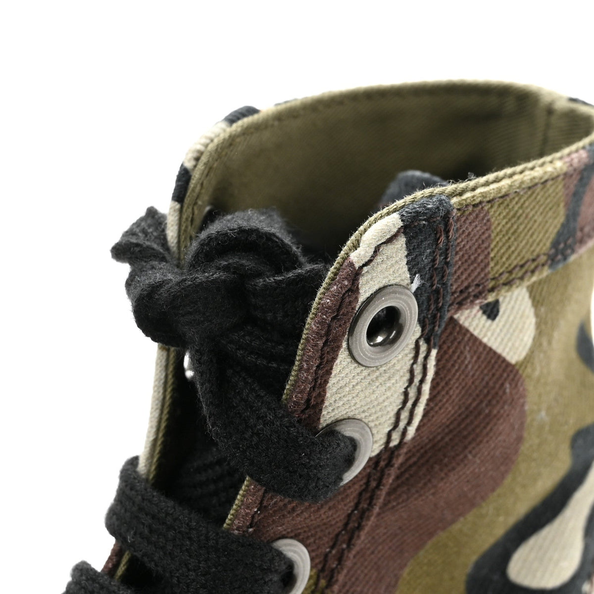 Denim Triangle Logo Camo Sneakers 35 Militare