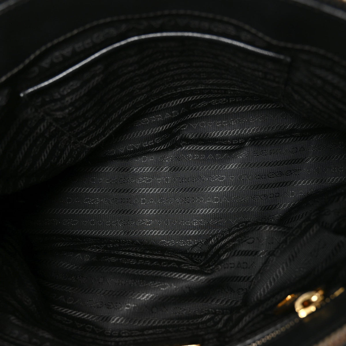 Saffiano Small Galleria Double Zip Tote Black