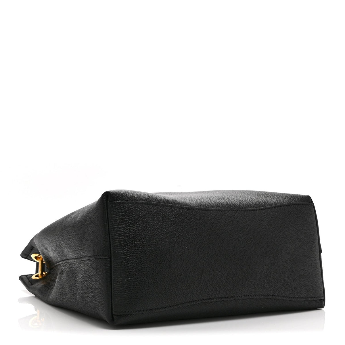 Vitello Phenix Embossed Logo Hobo Black