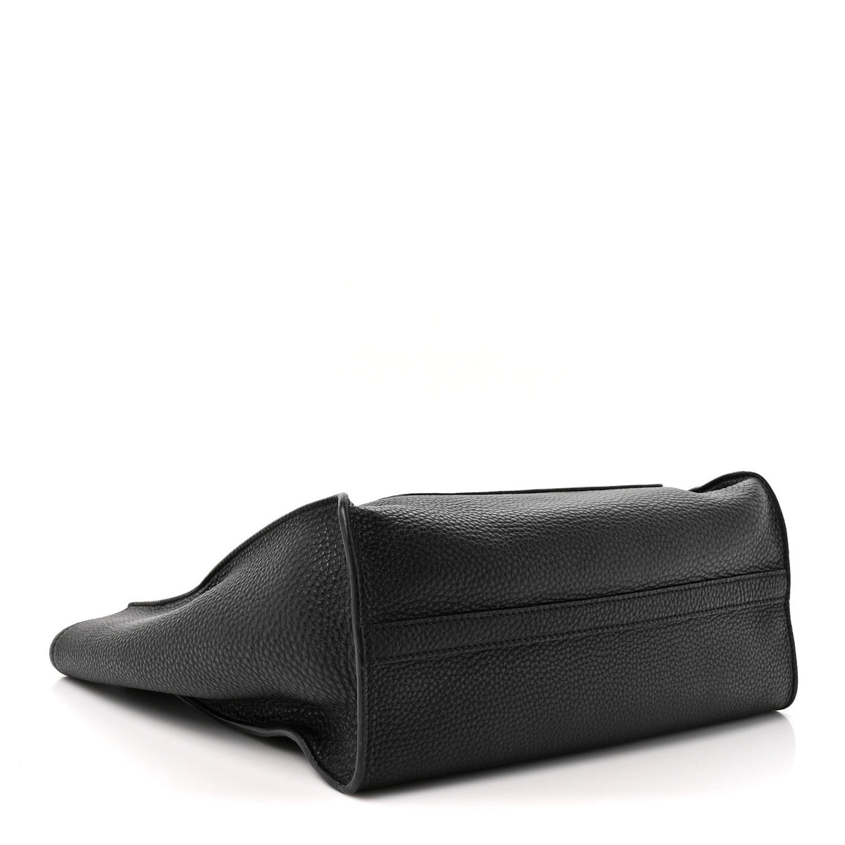 Vitello Daino Chain Shopping Tote Black