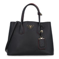 Saffiano Cuir Medium Double Bag Black Fuoco