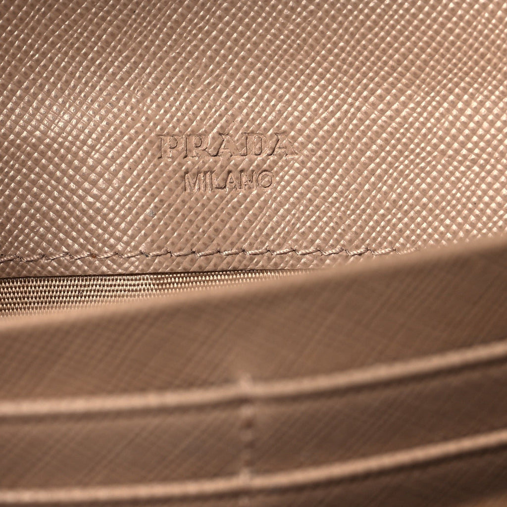 Saffiano Metal Continental Flap Wallet Cammeo