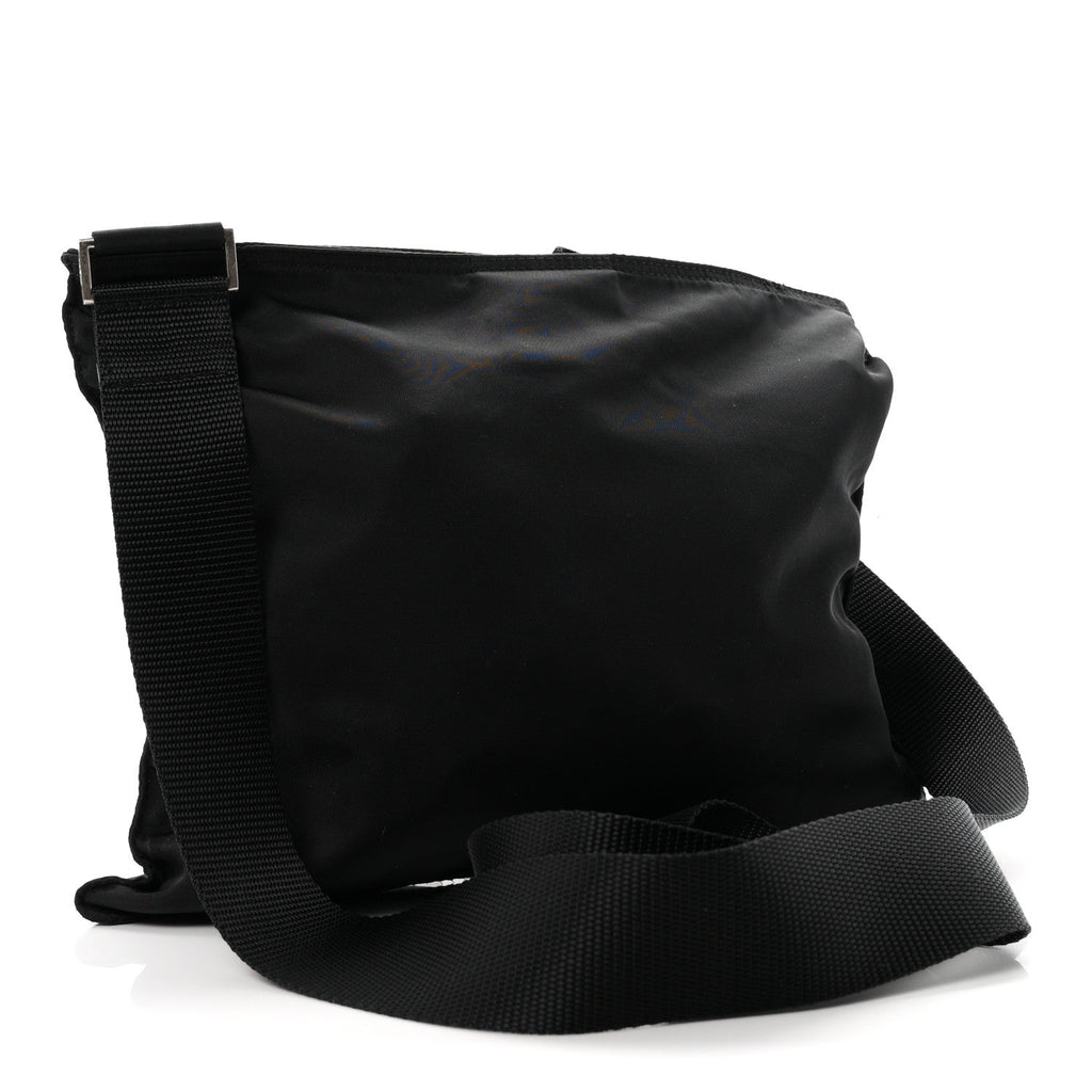 Nylon Vela Flat Messenger Bag Black