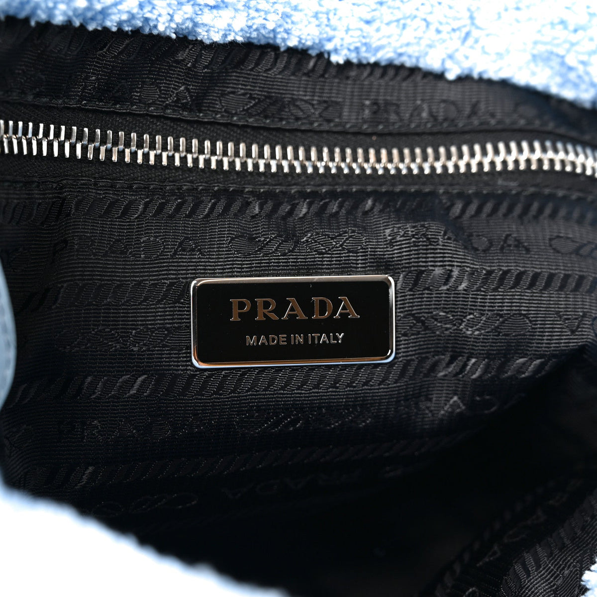 Terry Cloth Small Tote Bag Celeste Black