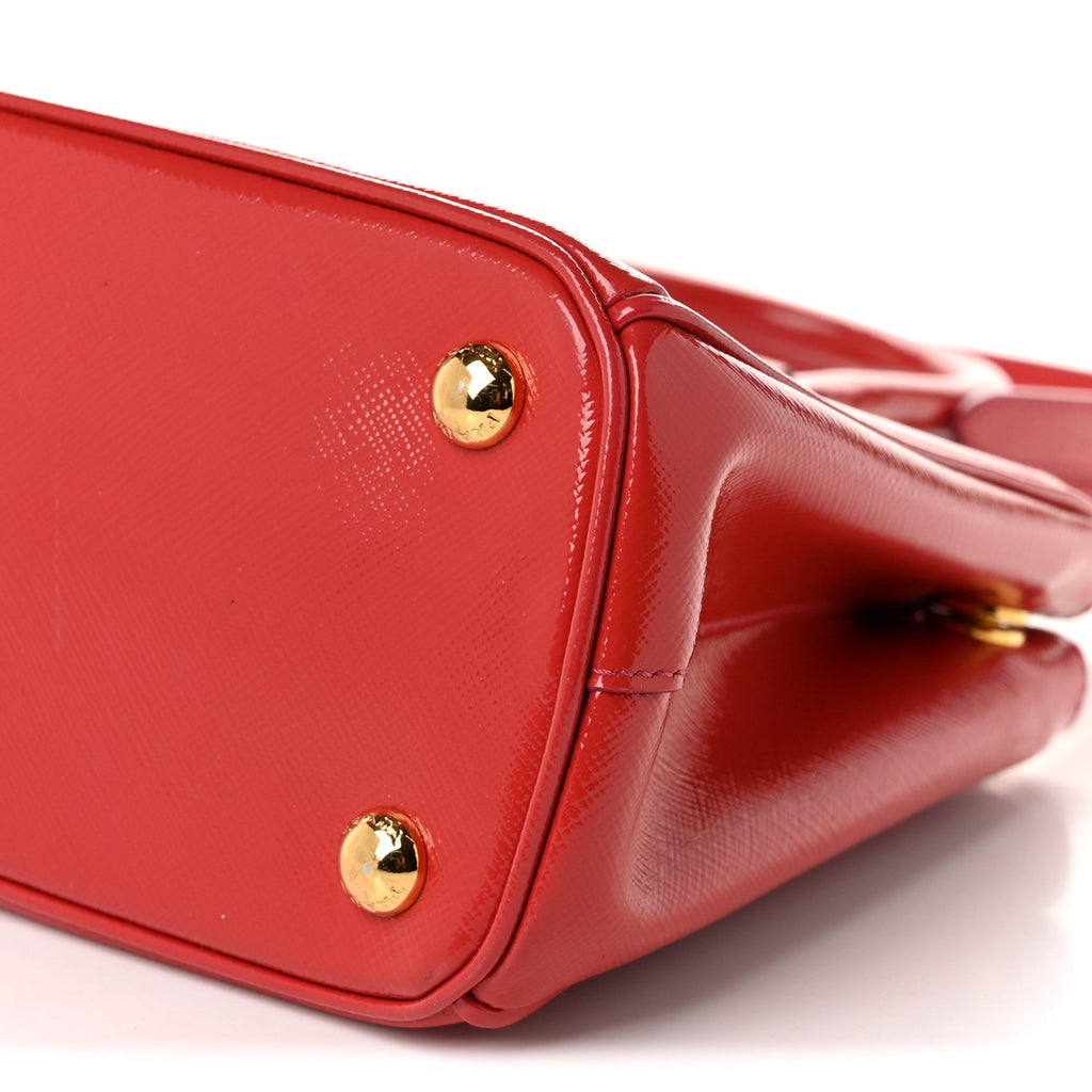Saffiano Vernice Small Galleria Double Zip Tote Peonia