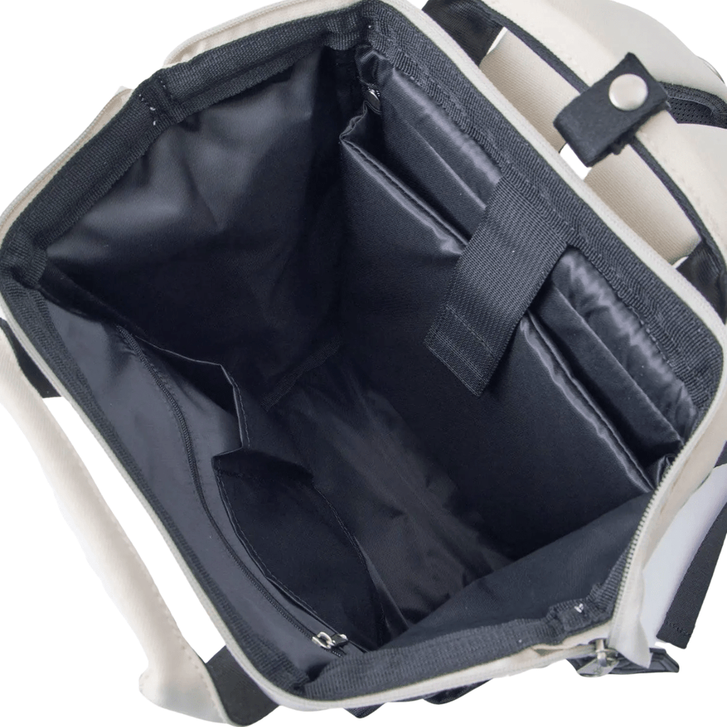Anello Cross Bottle Backpack Small in White Black