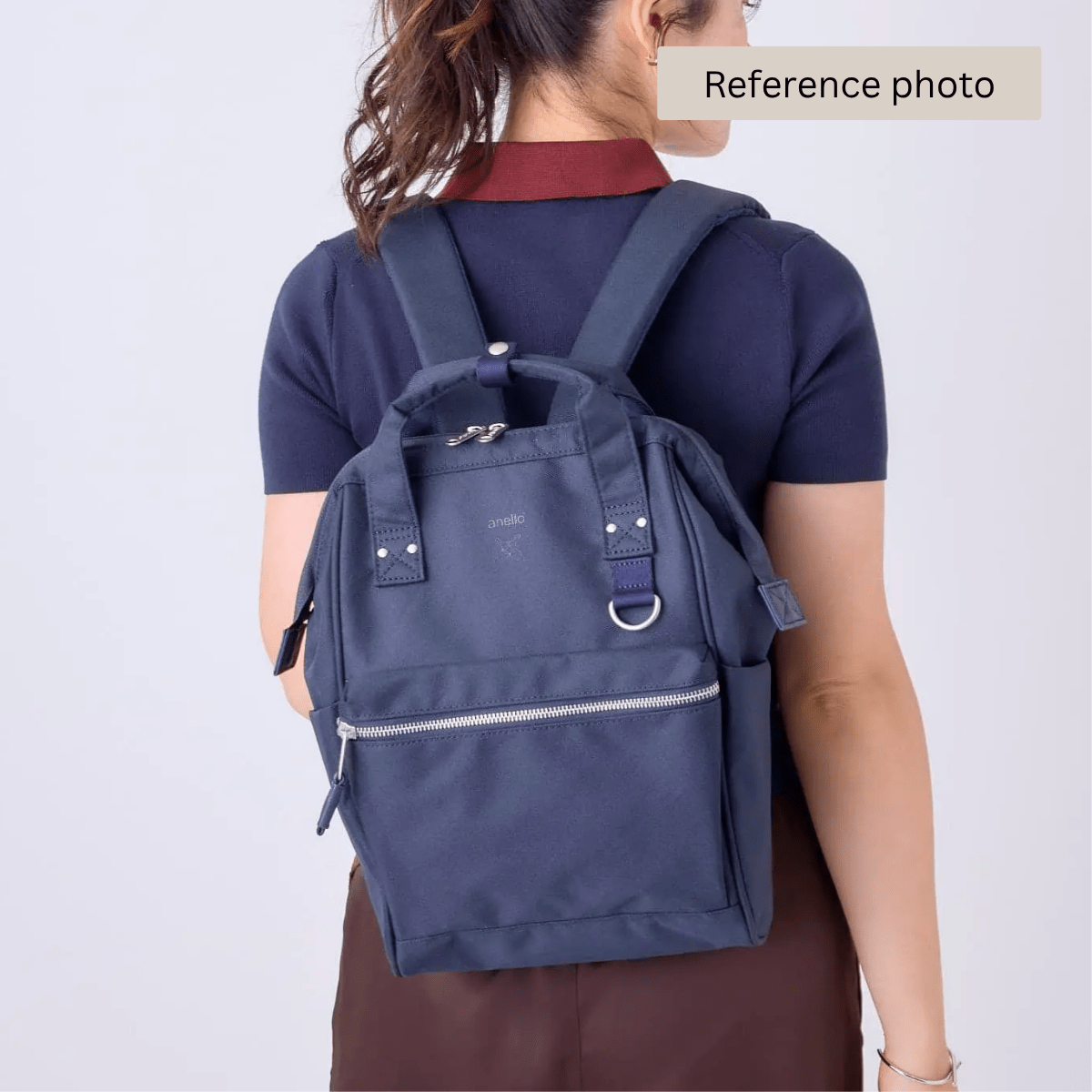 Anello Cross Bottle Backpack Small in Navy