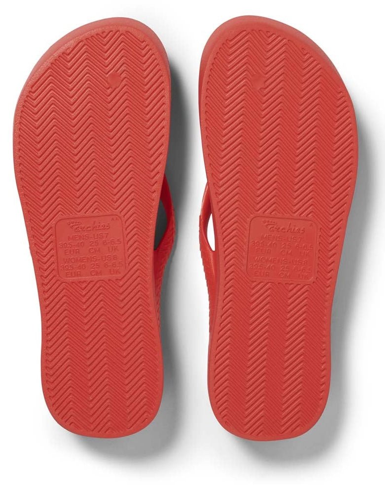 Archies Women's Arch Support Flip Flops in Coral