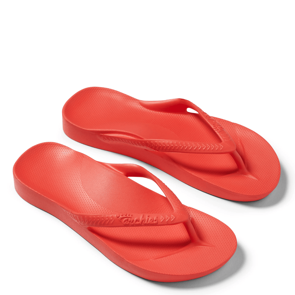 Archies Women's Arch Support Flip Flops in Coral