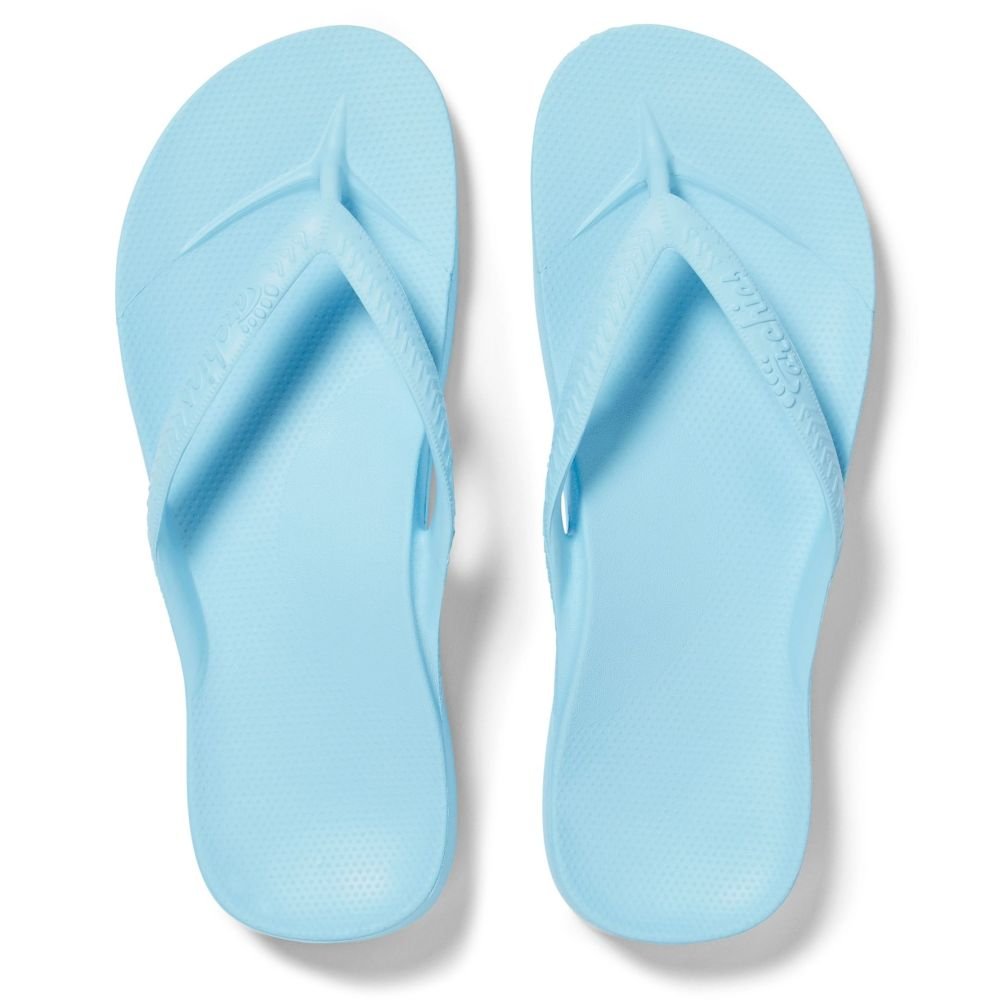 Archies Women's Arch Support Flip Flops in Sky Blue
