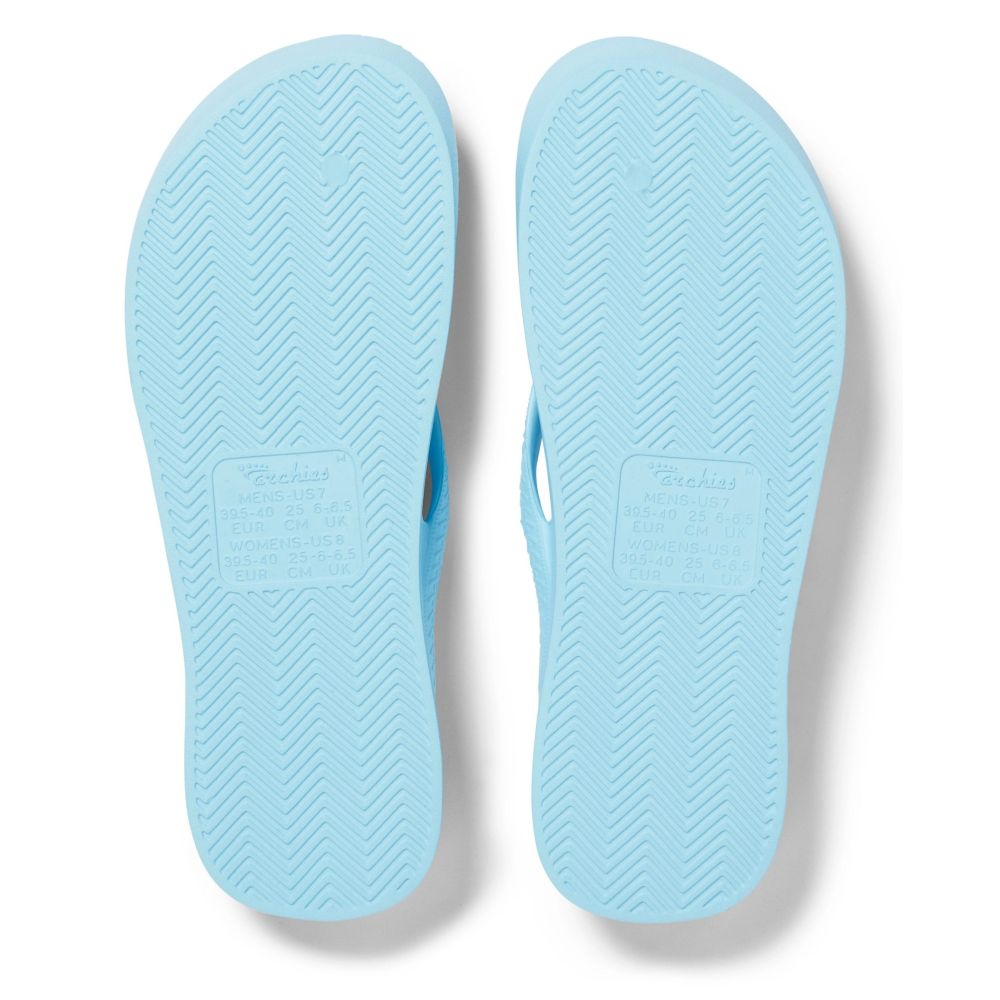 Archies Women's Arch Support Flip Flops in Sky Blue