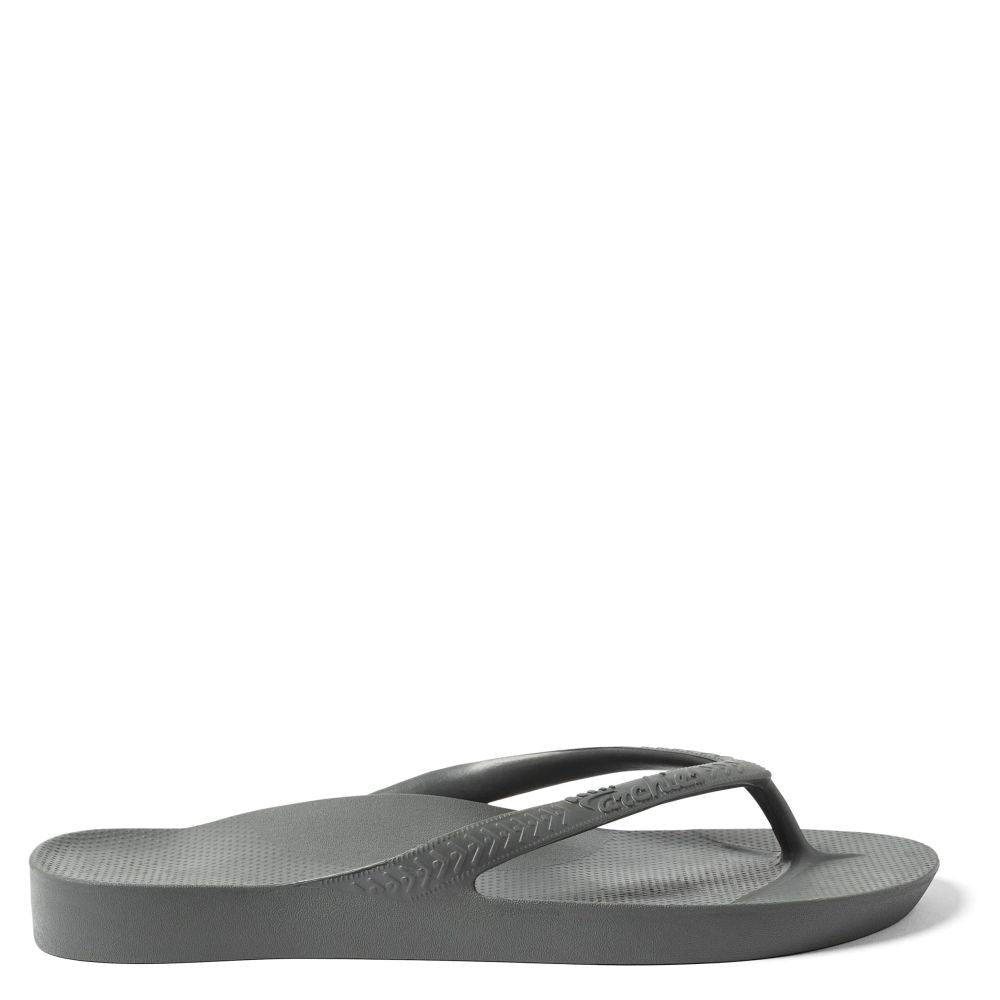 Archies Arch Support Flip Flops in Charcoal