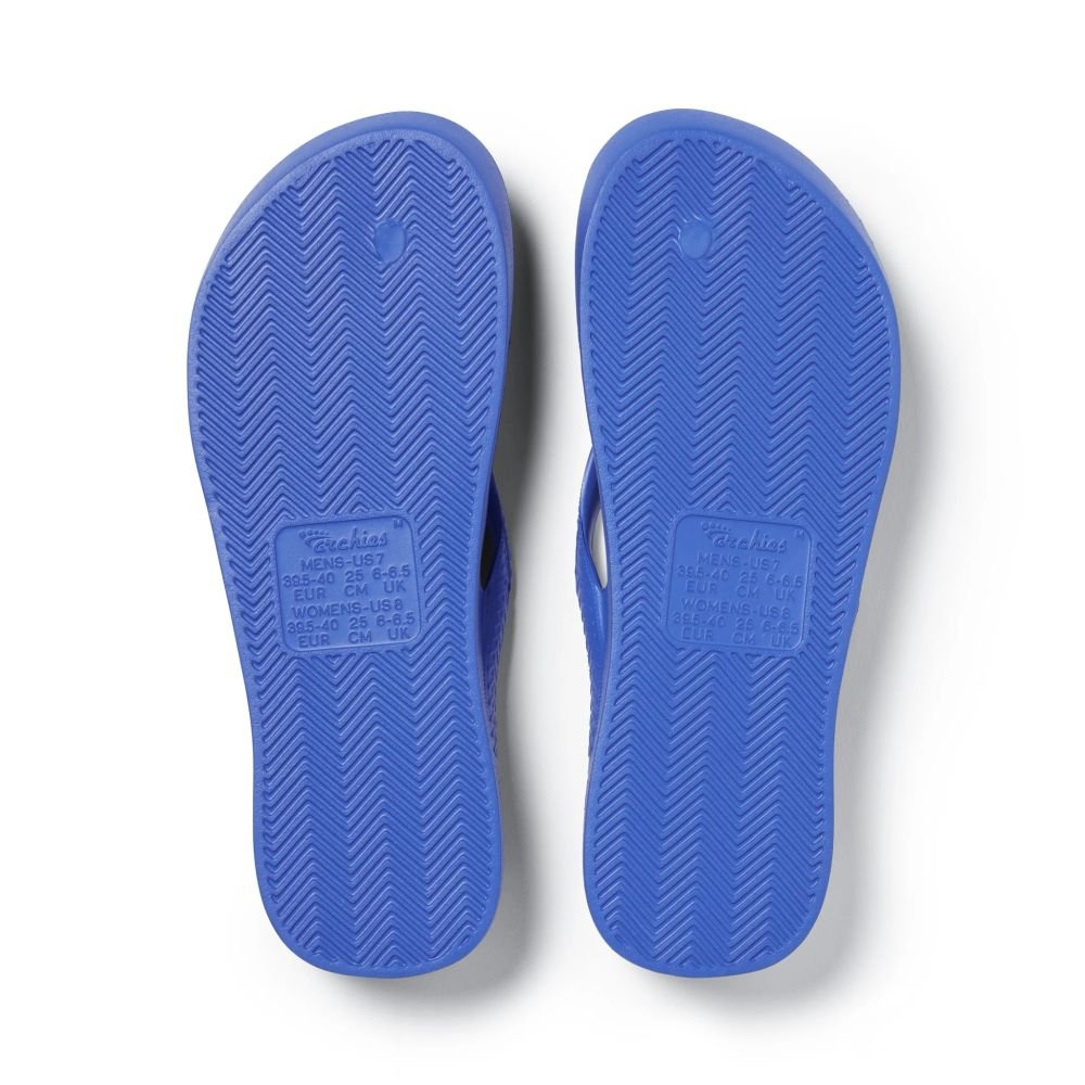 Archies Arch Support Flip Flops in Royal Blue
