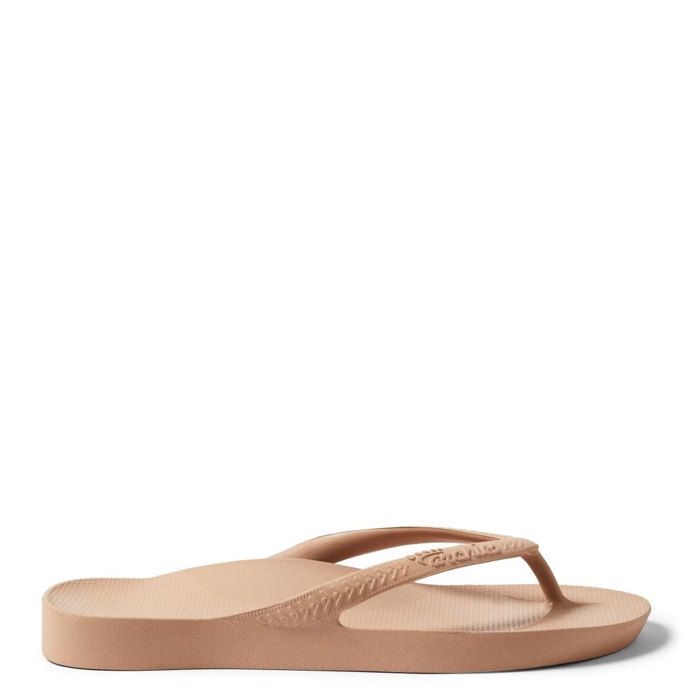 Archies Women's Arch Support Flip Flops in Tan