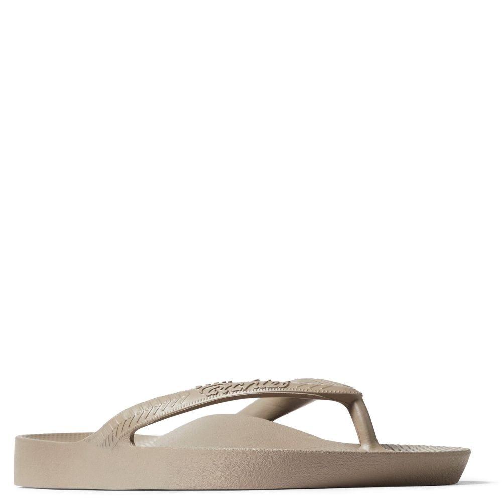 Archies Arch Support Flip Flops in Taupe