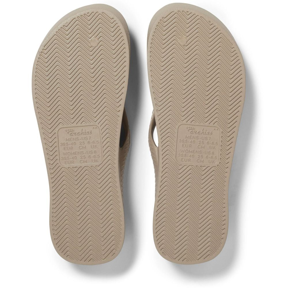 Archies Arch Support Flip Flops in Taupe