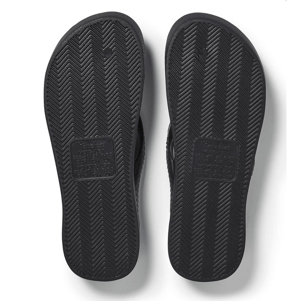 Archies Women's Crystal Arch Support Flip Flops in Black