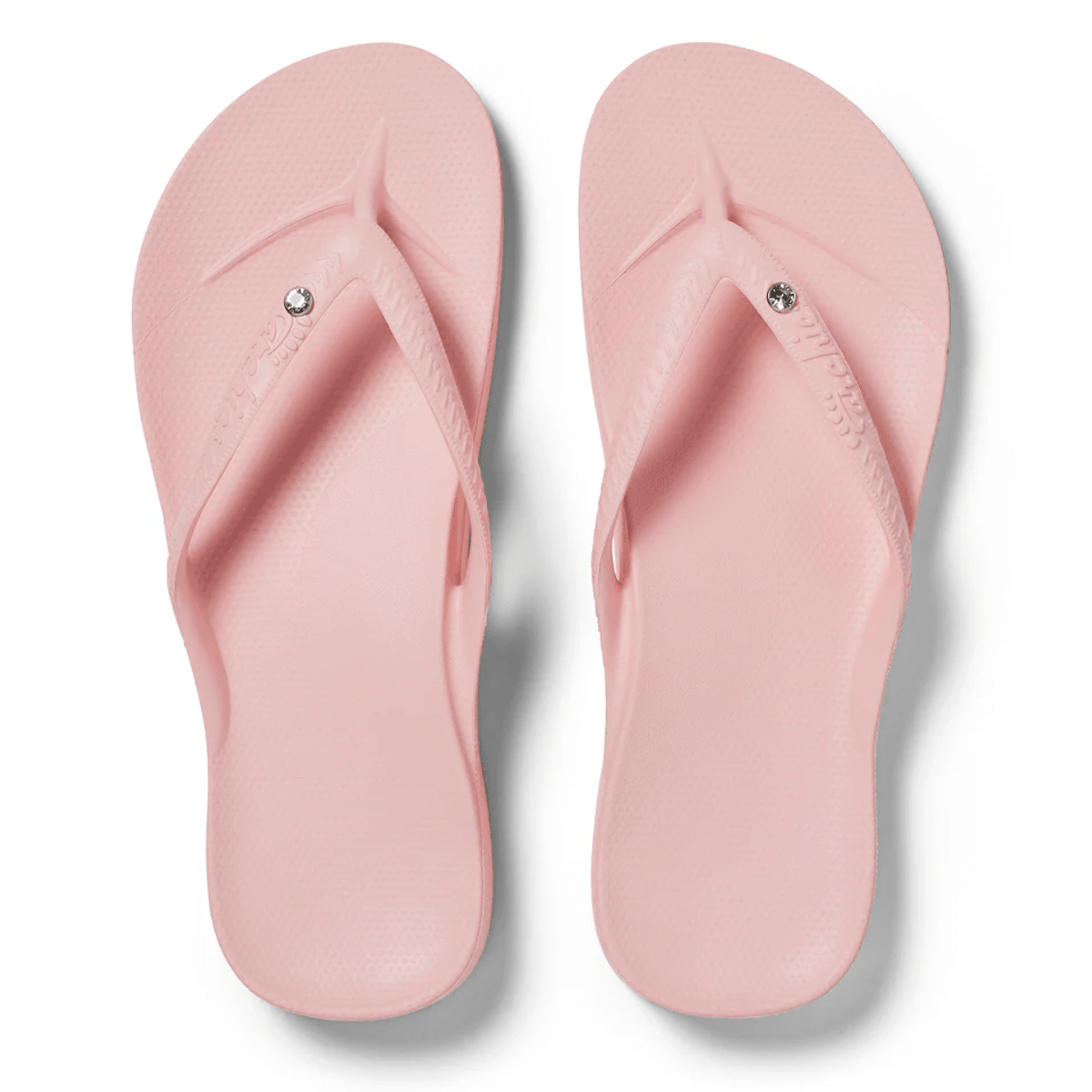 Archies Women's Crystal Arch Support Flip Flops in Pink