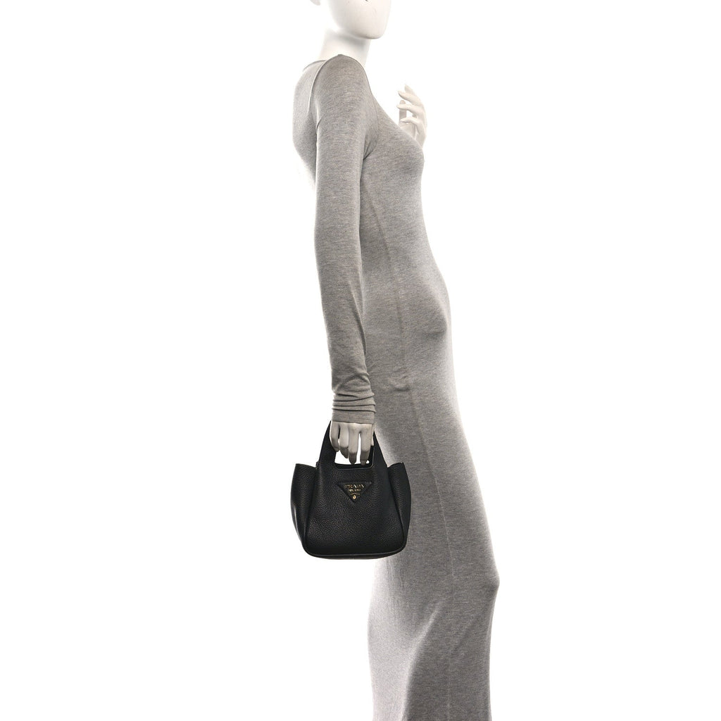 Vitello Daino Soft Mini Dynamique Tote Black