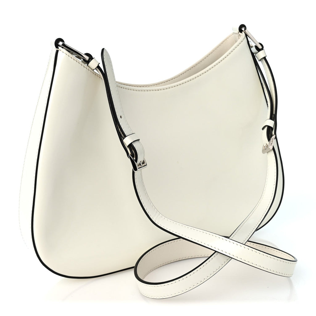 Spazzolato Cleo Adjustable Strap Shoulder Bag White