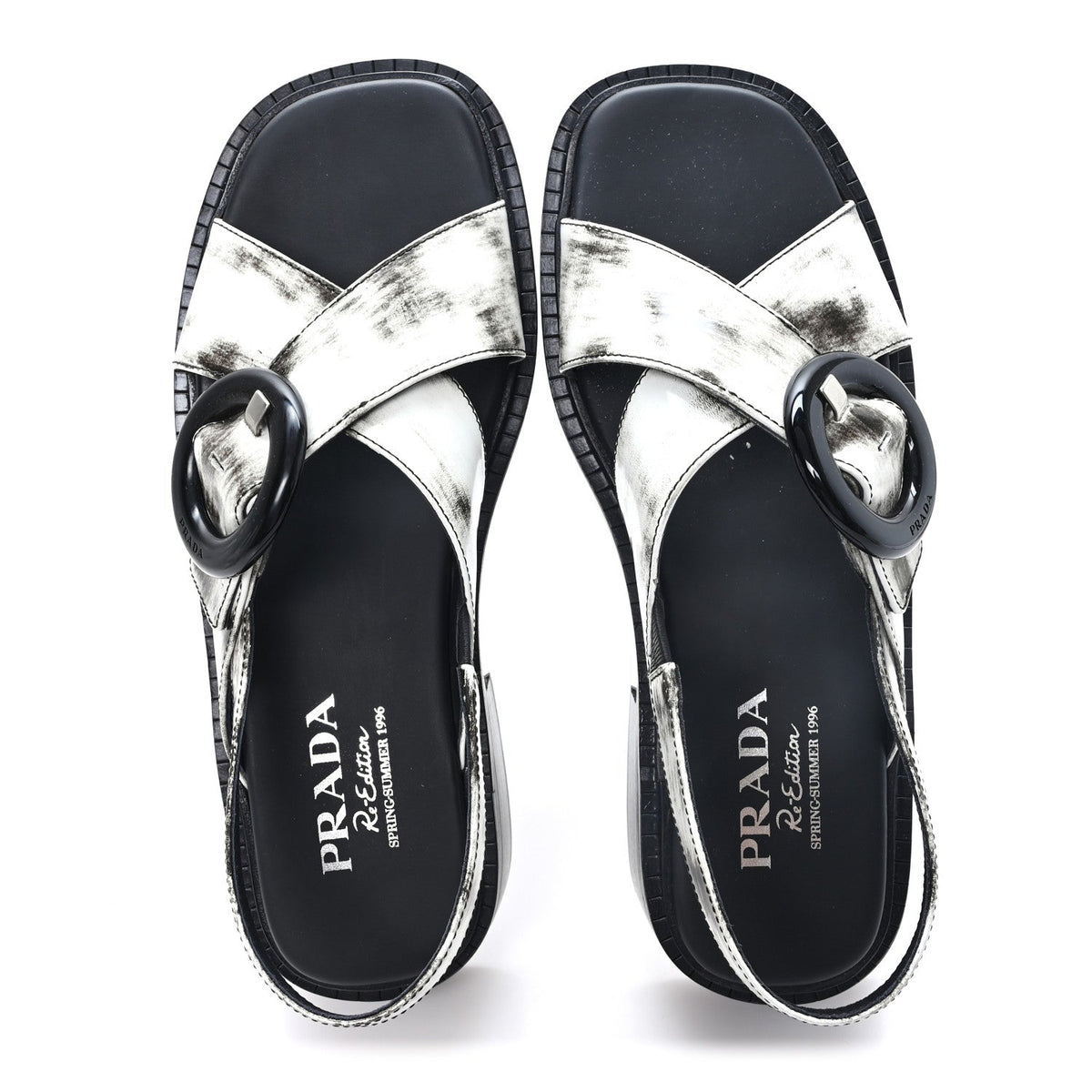Spazzolato Fume Re-Edition 1996 Buckle Sandals 39 Bianco