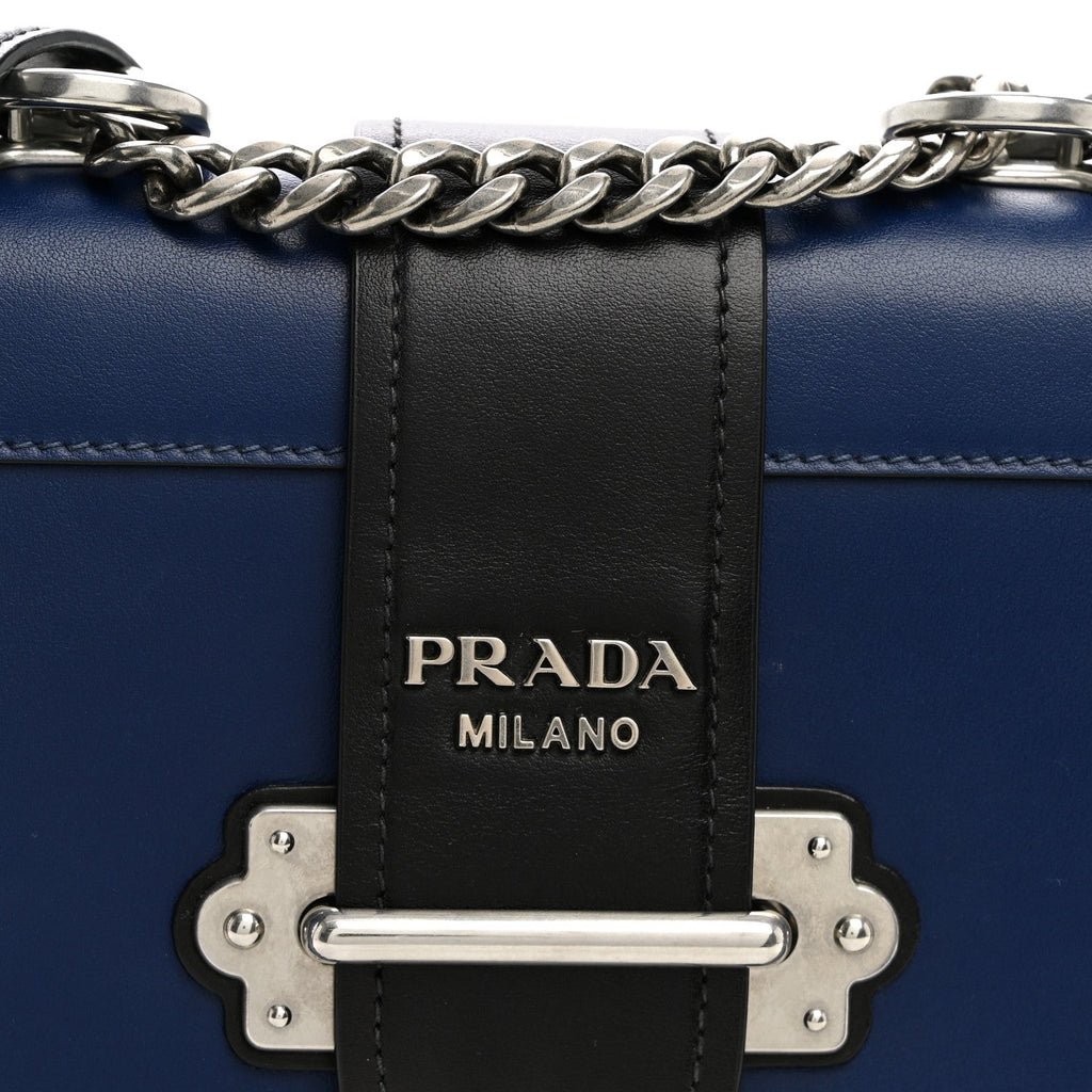 City Calf Saffiano Studded Cahier Bag Blue Black
