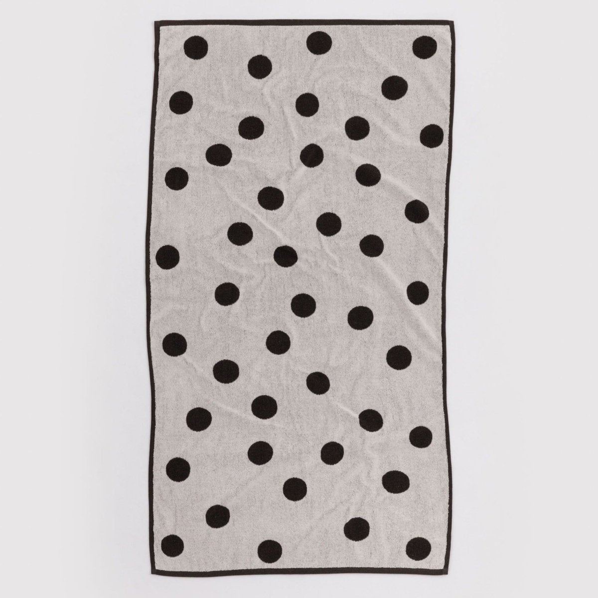 Baggu Bath Towel in  Cream and Black Polka Dot