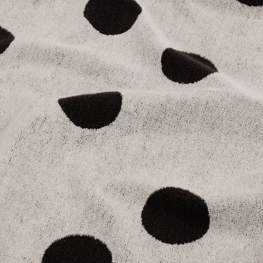 Baggu Bath Towel in  Cream and Black Polka Dot