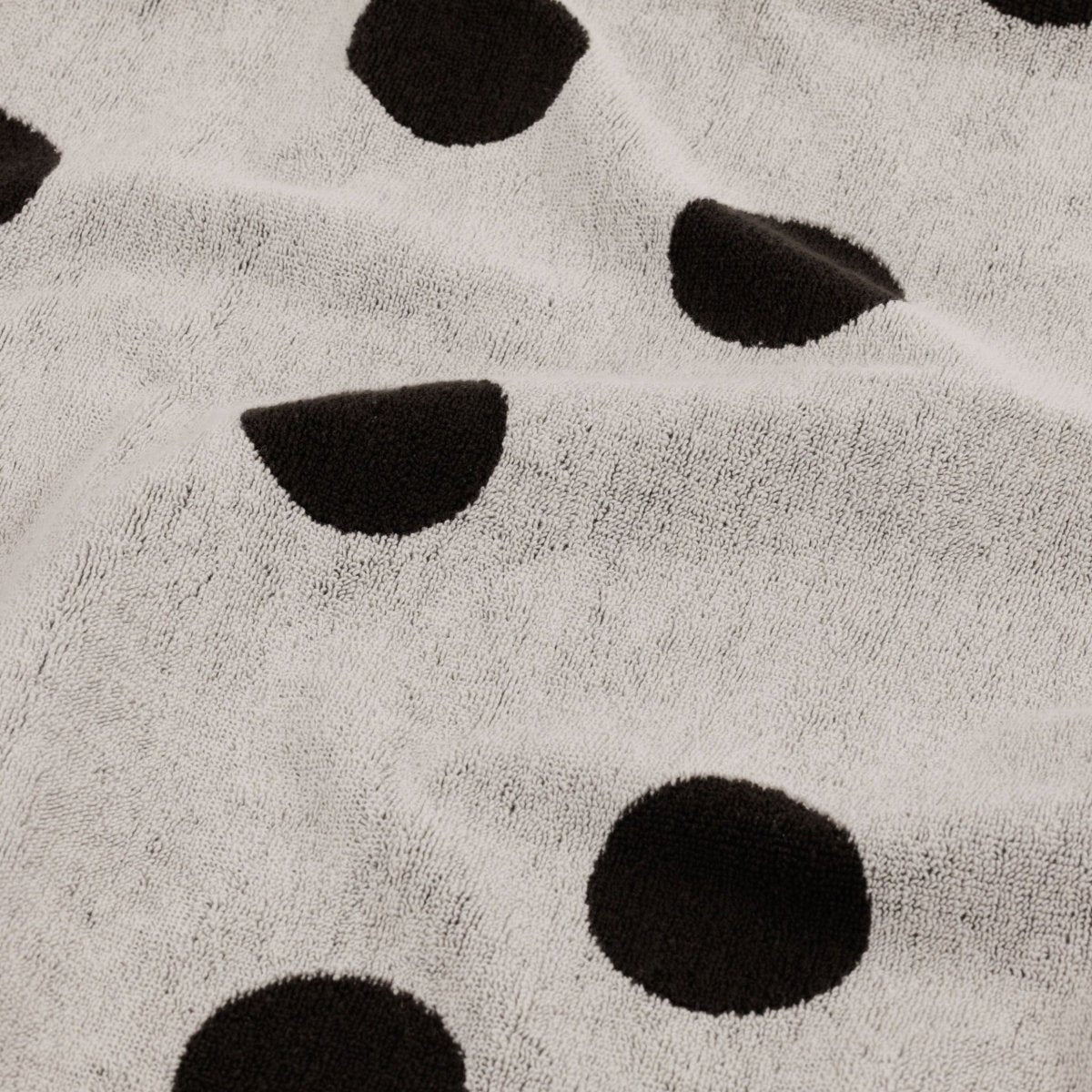 Baggu Bath Towel in  Cream and Black Polka Dot