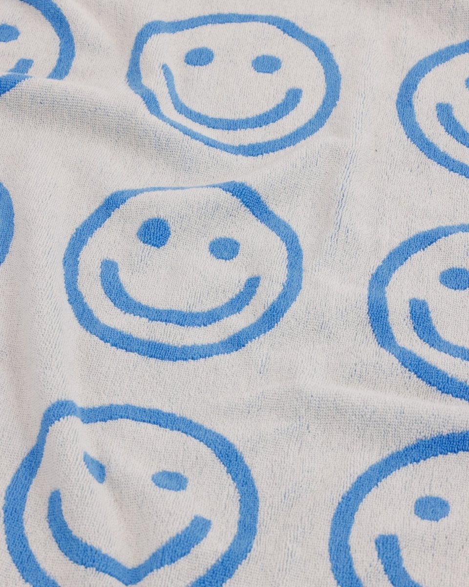 Baggu Bath Towel in Sky Blue Happy