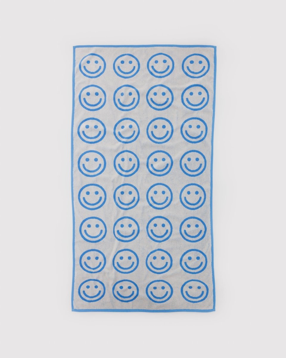 Baggu Bath Towel in Sky Blue Happy