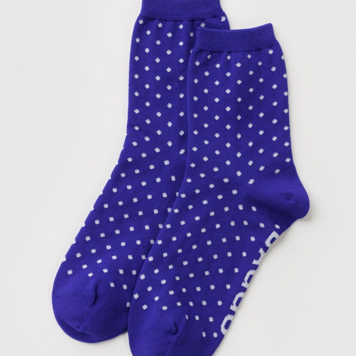 Baggu Crew Sock in Micro Blue and White Polka Dot