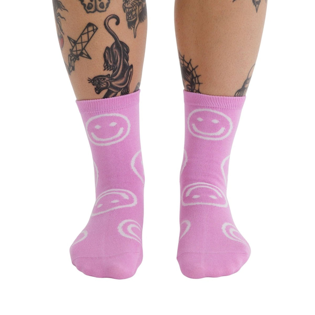 Baggu Crew Sock in Pink Happy