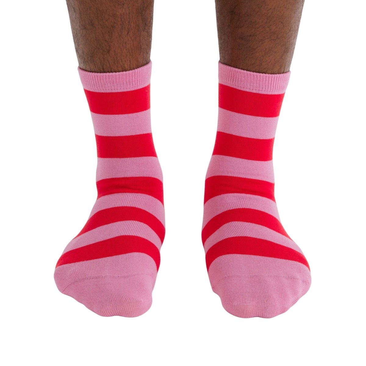 Baggu Crew Sock in Pink Stripe