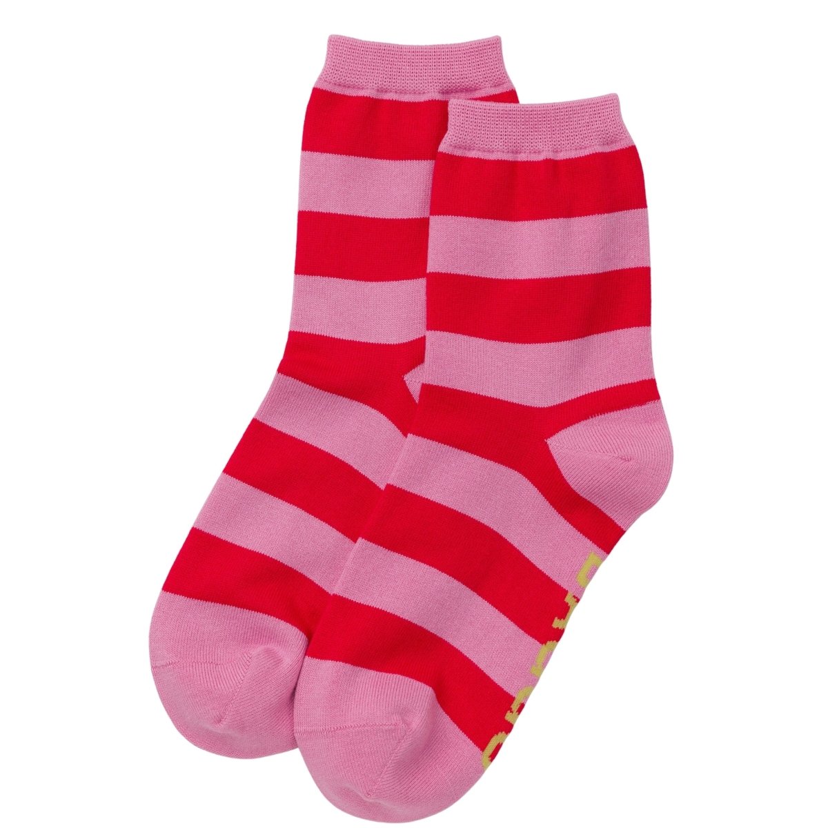 Baggu Crew Sock in Pink Stripe