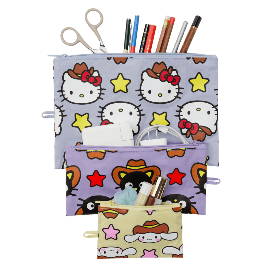 Baggu Flat Pouch Set in Hello Kitty & Friends Western