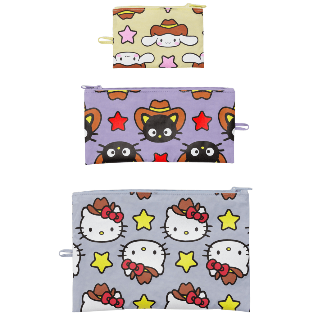 Baggu Flat Pouch Set in Hello Kitty & Friends Western